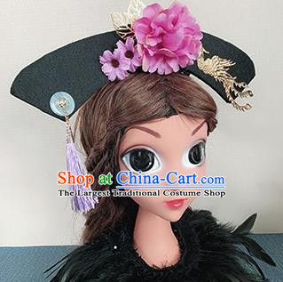 Traditional Chinese Qing Dynasty Princess Hair Accessories Handmade Ancient Purple Peony Hair Clasp for Women
