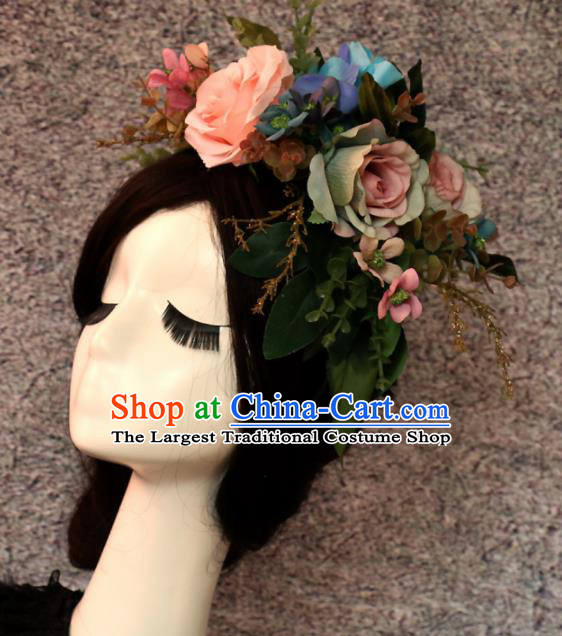 Top Grade Princess Flowers Hair Accessories Stage Performance Hair Stick Headwear for Women