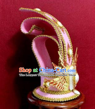 Handmade Chinese Han Dynasty Prince Pink Hairdo Crown Traditional Ancient Swordsman Hair Accessories for Men