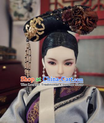 Chinese Ancient Manchu Imperial Consort Headwear Traditional Qing Dynasty Palace Hair Accessories for Women