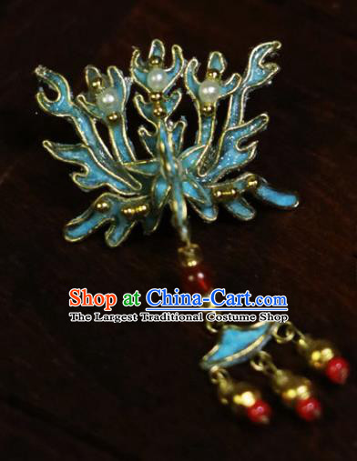Chinese Ancient Imperial Consort Cloisonne Hairpins Traditional Qing Dynasty Palace Manchu Hair Accessories for Women
