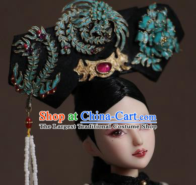 Chinese Ancient Palace Empress Headwear Traditional Qing Dynasty Manchu Queen Hair Accessories for Women