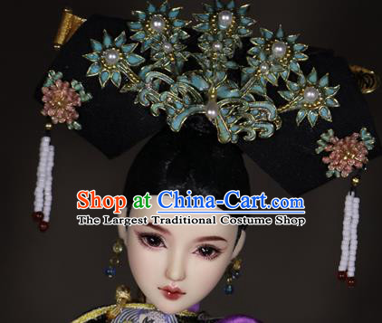 Chinese Ancient Palace Manchu Headwear Traditional Qing Dynasty Imperial Consort Hair Accessories for Women