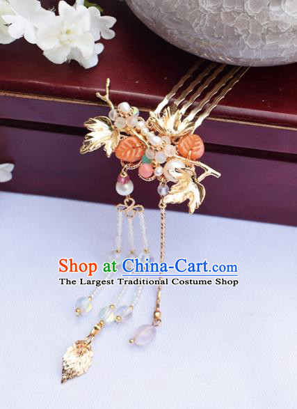 Chinese Ancient Princess Tassel Hair Combs Hairpins Traditional Hanfu Hair Accessories for Women