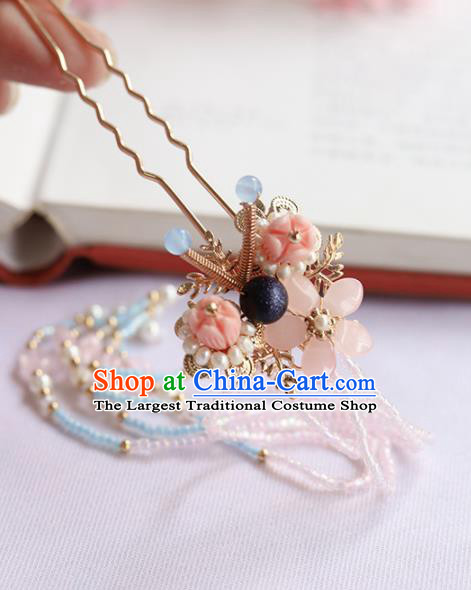 Chinese Ancient Palace Lady Tassel Hairpins Traditional Hanfu Tassel Hair Accessories for Women