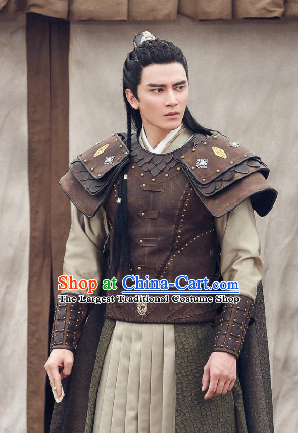 Traditional Chinese Ancient Drama General Armour Northern and Southern Dynasties Historical Costume for Men
