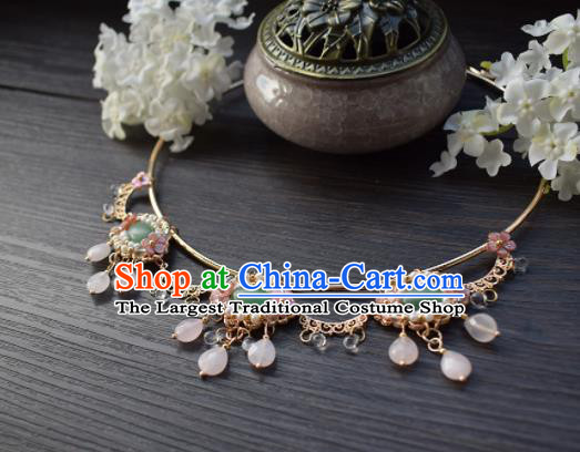 Handmade Chinese Hanfu Jade Necklace Traditional Ancient Princess Necklet Accessories for Women