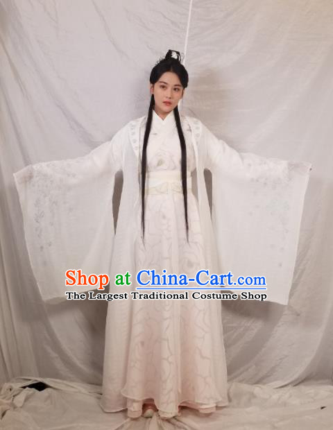 Chinese Ancient Palace Princess White Hanfu Dress Traditional Northern and Southern Dynasties Nobility Lady Historical Costume for Women
