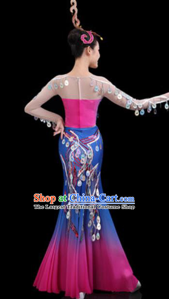Traditional Chinese Minority Ethnic Peacock Dance Dress Dai Nationality Stage Performance Costume for Women
