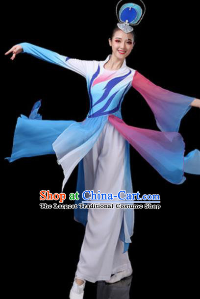 Traditional Chinese Classical Dance Dress Umbrella Dance Stage Performance Costume for Women
