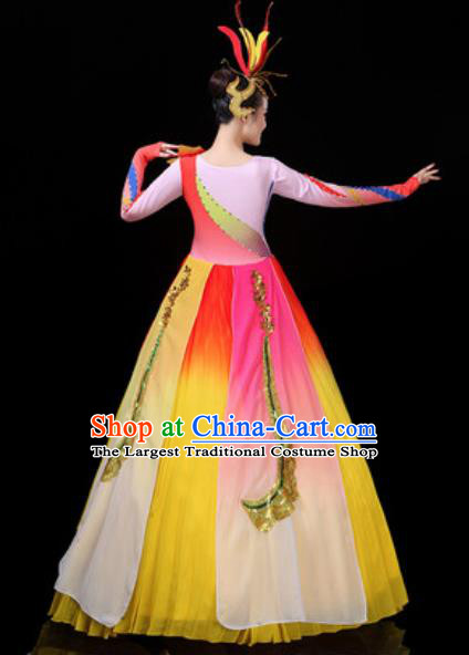 Traditional Chinese Opening Dance Long Dress Modern Dance Stage Performance Costume for Women