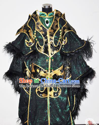 Traditional Chinese Cosplay Taoist Priest Green Hanfu Clothing Ancient Swordsman Royal Highness Embroidered Costume for Men