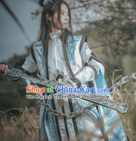 Traditional Chinese Cosplay Nobility Childe Hanfu Clothing Ancient Swordsman Embroidered Costume for Men
