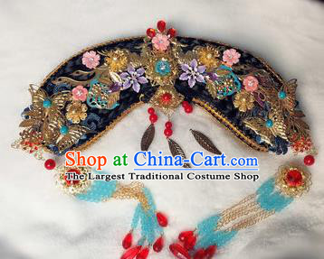Traditional Chinese Qing Dynasty Imperial Consort Tassel Headwear Ancient Palace Manchu Hair Accessories for Women
