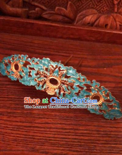 Traditional Chinese Ming Dynasty Queen Hairpins Cloisonne Hair Crown Handmade Ancient Palace Hair Accessories for Women