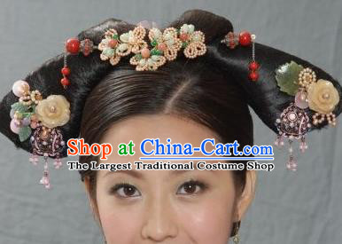 Traditional Chinese Qing Dynasty Princess Headwear Ancient Palace Lady Hair Accessories for Women
