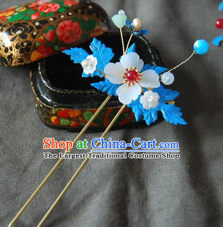 Handmade Chinese Ancient Qing Dynasty Imperial Consort Cloisonne Leaf Hairpins Headwear Hair Accessories for Women