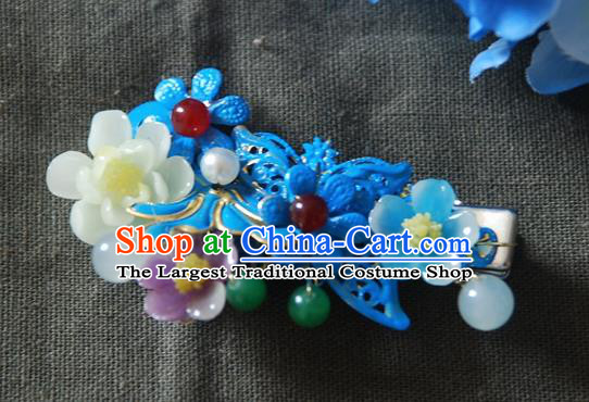 Handmade Chinese Ancient Princess Cloisonne Hair Claw Hairpins Headwear Hair Accessories for Women