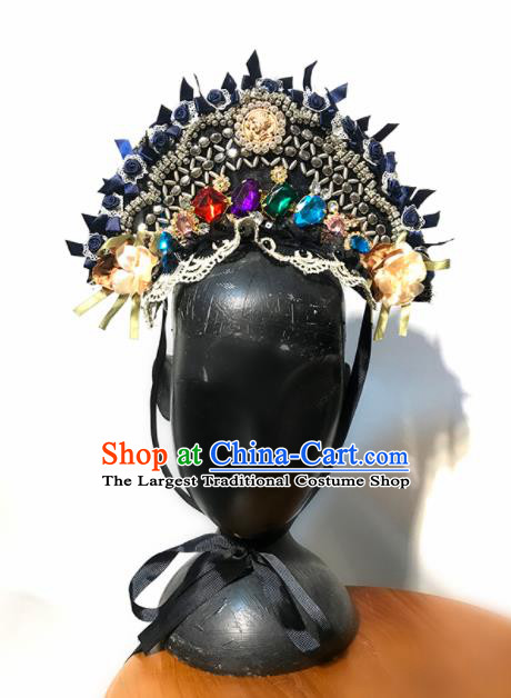 Halloween Handmade Stage Show Royal Crown Hair Clasp Hair Accessories Brazilian Carnival Catwalks Headdress for Women