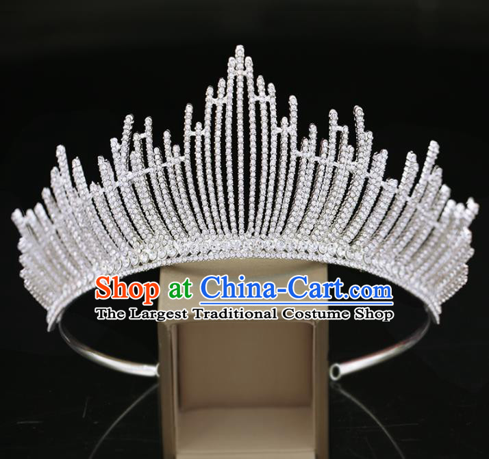 Top Grade Handmade Baroque Bride Crystal Royal Crown Princess Wedding Hair Accessories for Women