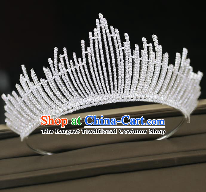 Top Grade Handmade Baroque Bride Crystal Royal Crown Princess Wedding Hair Accessories for Women