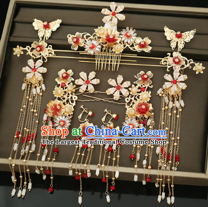 Handmade Chinese Ancient Wedding Hair Comb Hairpins Traditional Bride Hanfu Hair Accessories for Women