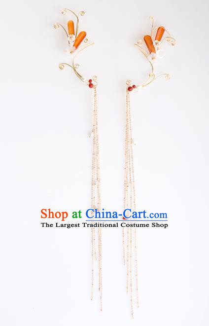 Handmade Chinese Classical Tassel Earrings Ancient Palace Ear Accessories for Women