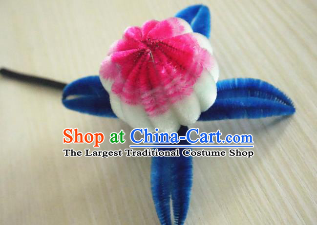 Chinese Handmade Velvet Chrysanthemum Hairpins Ancient Palace Queen Hair Accessories Headwear for Women