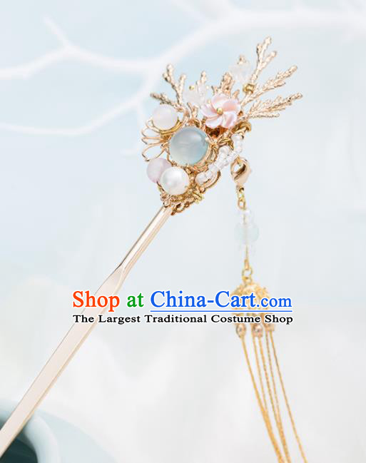 Chinese Handmade Hanfu Tassel Hair Clips Hairpins Ancient Princess Hair Accessories Headwear for Women