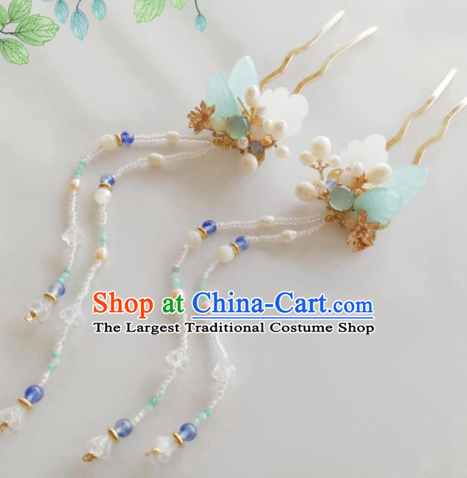 Chinese Handmade Hanfu Hairpins Tassel Step Shake Ancient Princess Hair Accessories Headwear for Women
