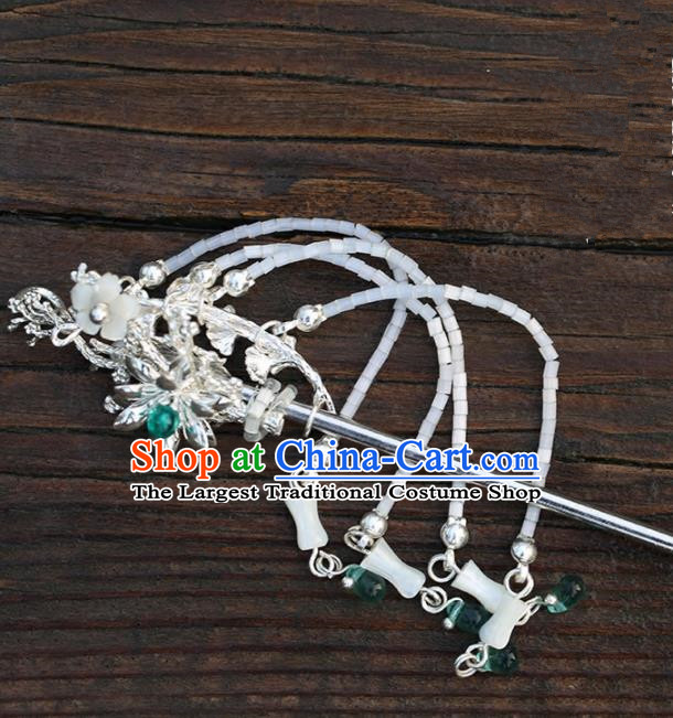 Chinese Handmade Hanfu Beads Tassel Hair Clip Hairpins Ancient Palace Princess Hair Accessories Headwear for Women