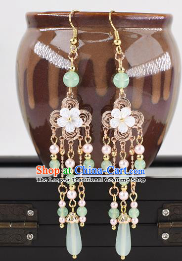 Handmade Chinese Classical Tassel Earrings Ancient Palace Hanfu Ear Accessories for Women