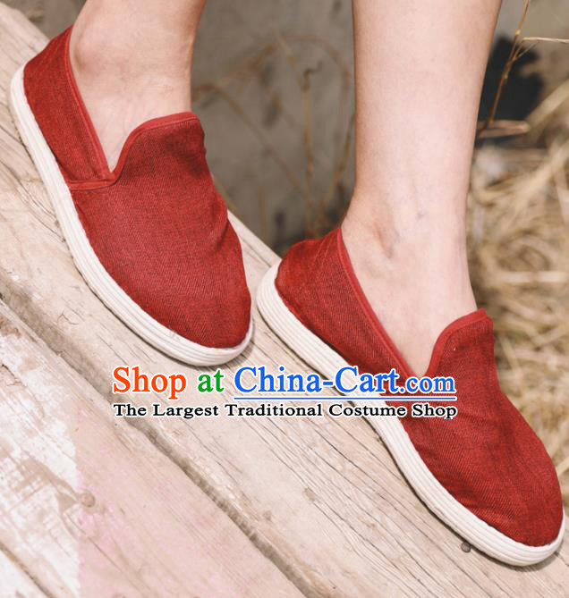 Chinese Handmade Red Cloth Shoes Traditional National Shoes Ancient Hanfu Shoes for Women