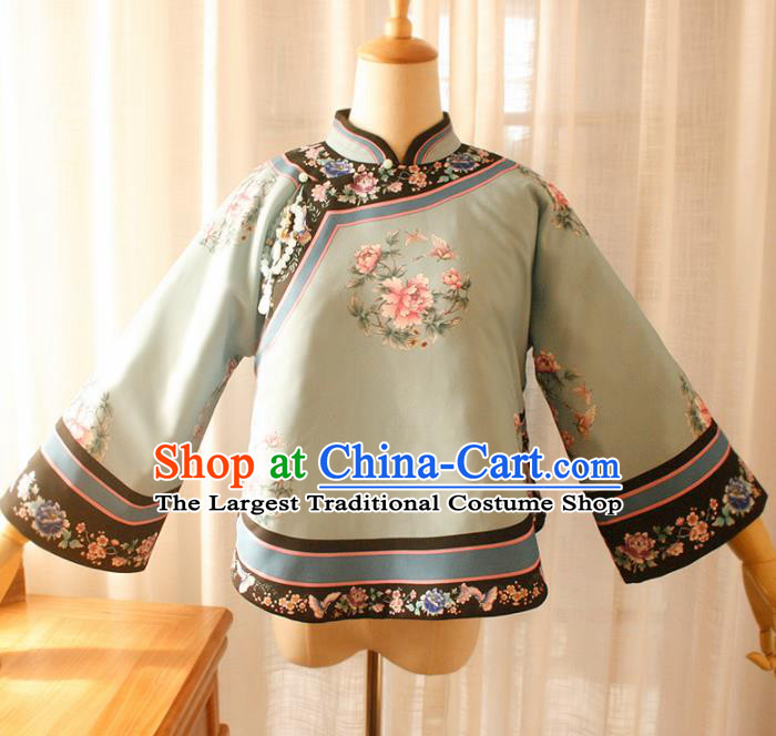 Chinese National Classical Green Blouse Traditional Tang Suit Upper Outer Garment for Women