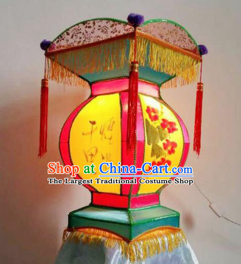 Chinese Handmade Palace Lanterns Ancient Traditional New Year Ink Painting Lantern Ceiling Lamp