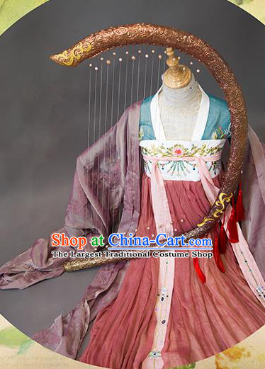 Chinese Traditional Cosplay Princess Costume Ancient Tang Dynasty Hanfu Dress for Women