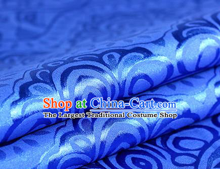 Chinese Traditional Pattern Royalblue Brocade Material Hanfu Cheongsam Classical Fabric Satin Silk Fabric