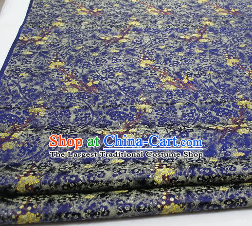 Asian Chinese Traditional Royal Pattern Royalblue Brocade Tang Suit Satin Fabric Material Classical Silk Fabric
