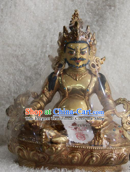 Chinese Traditional Buddhist Copper Buddha Wealth God Statue Tibetan Buddhism Feng Shui Items Sculpture
