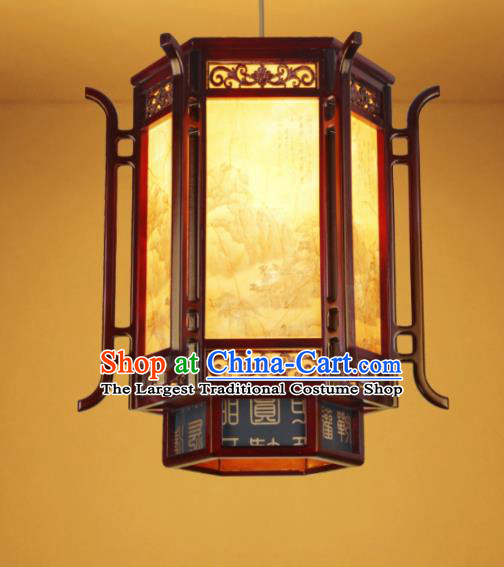 Chinese Traditional Wood Carving Palace Lantern Handmade New Year Hanging Lanterns Ceiling Lamp