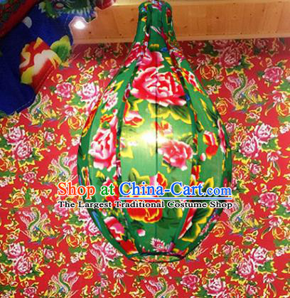 Chinese Traditional Printing Phoenix Peony Green Palace Lantern Handmade New Year Lanterns Hanging Lamp