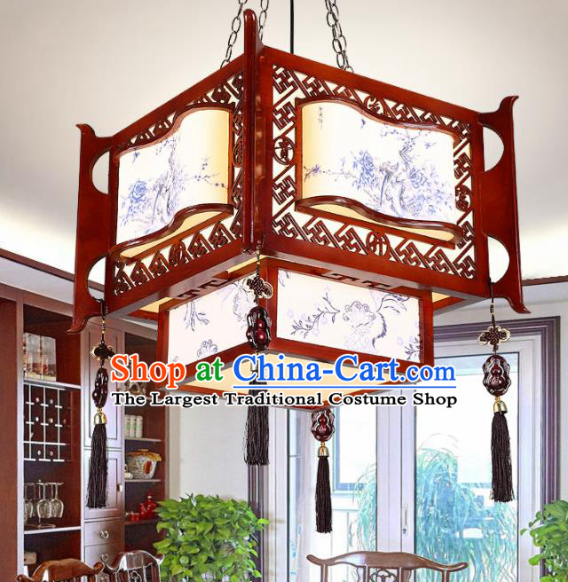 Chinese Traditional Handmade Printing Wood Carving Palace Lantern Classical Hanging Lanterns Ceiling Lamp