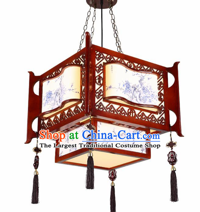 Chinese Traditional Handmade Printing Wood Carving Palace Lantern Classical Hanging Lanterns Ceiling Lamp
