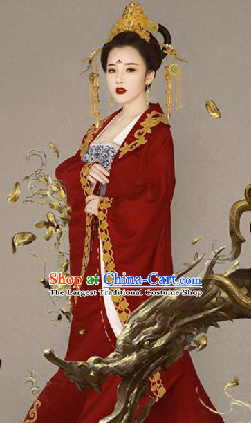 Chinese Ancient Imperial Empress Hanfu Dress Traditional Tang Dynasty Court Queen Historical Costume for Women