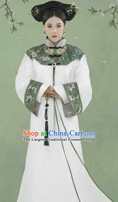 Chinese Ancient Manchu Lady Hanfu Dress Qing Dynasty Imperial Consort Historical Costume for Women