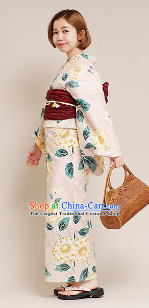 Japanese Classical Printing Chrysanthemum Kimono Asian Japan Traditional Costume Geisha Yukata Dress for Women