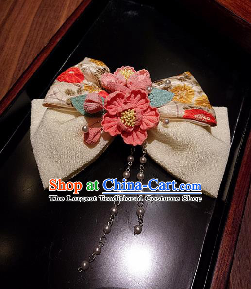 Japanese Traditional Geisha Kimono Hair Accessories Japan Yukata Bowknot Hair Claws for Women