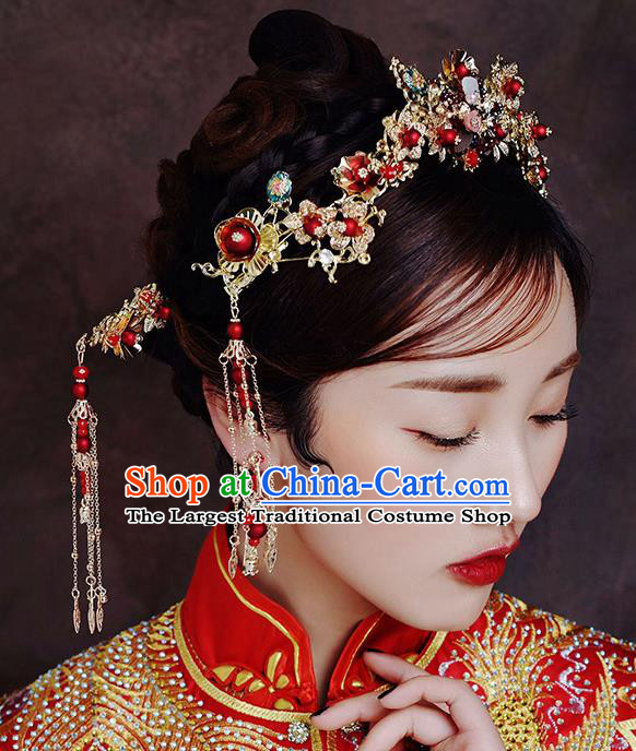 Traditional Chinese Ancient Hair Comb Bride Hairpins Handmade Wedding Hair Accessories for Women