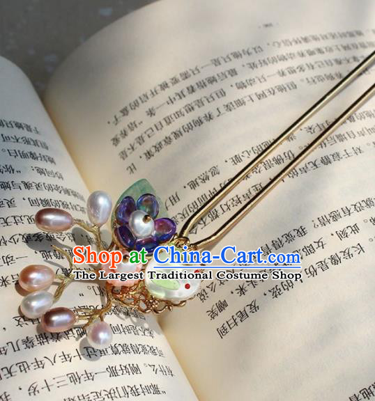 Traditional Chinese Ancient Hanfu Pearls Hair Clip Princess Hairpins Handmade Hair Accessories for Women