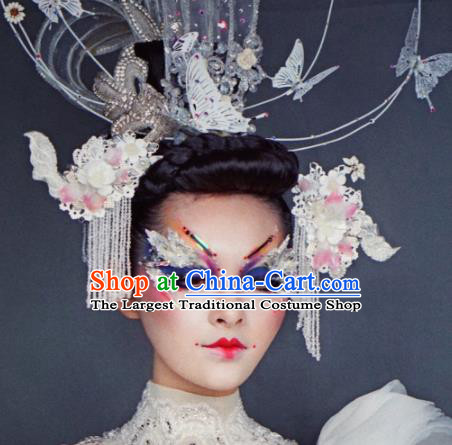Chinese Traditional Stage Show Hair Accessories Handmade Butterfly Headwear for Women